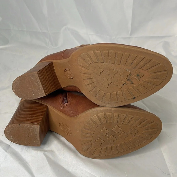 EURO SOFT By Softt Salida Western Ankle Boots Camel Brown Vegan Leather Zip 8.5 - Picture 11 of 15